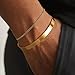 Moodear Bracelets for Men - 14K Gold Plated Bangle Cuff Cuban Link Chain Bracelet Set Mens Jewelry