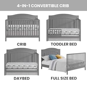 Oxford baby north bay 4 in 1 convertible baby crib dove gray greenguard gold certified  urban country home decor