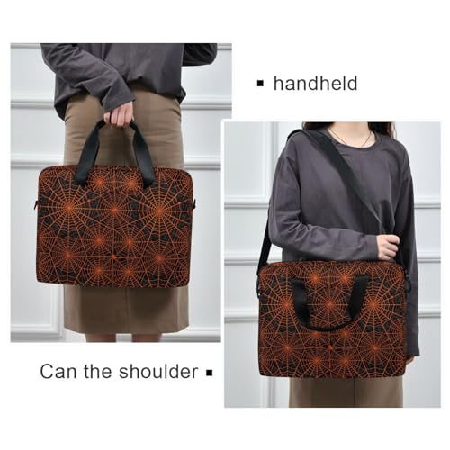 Funda para Laptop 15.6 Pulgadas con Correa Cruzada Negra Naranja miniatura 2