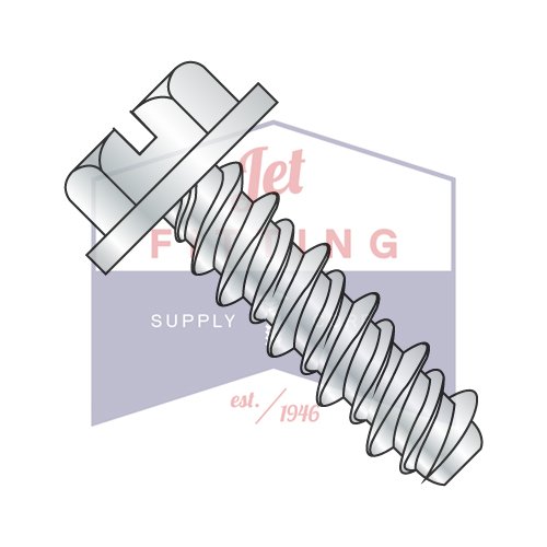 10-16X5/8 Head 11/2" High Low Style Thread Forming Screws | Slotted | Hex Washers Head | Steel | Zinc (Quantity: 7000)