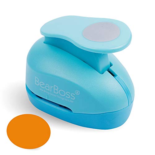 BearBoss Circle Hole Punch, Paper Punch Shapes, 1” Craft Paper Puncher for Cardstock Scrapbooking Festival Paper Greeting Card DIY Albums Photos (Ocean Blue)