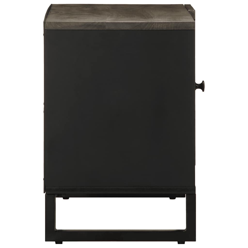 TV-Schrank 80x33x46 cm Massivholz Mango mit Metallfüßen, Lowboard Sideboard HiFi Rack für Wohnzimmer Heimkino, Stauraum für DVD Blu Ray CD Vinyl und Gaming Zubehör