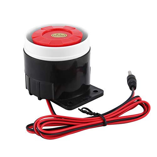 WOSOSYEYO DC Piezo Électronique Buzzer Alarme Sirène Sécurité Corne 12V DC Électronique Buzzer Alarme Sirène Sécurité Sirène 120 DB Sirène Cover
