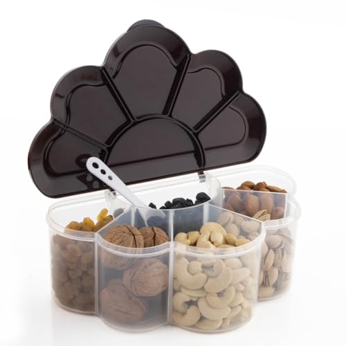 Image of HomeWiz 6 Section Masala Box Cloud Shape 1600ml | BPA-Free Large Airtight Masala Dabba | Food Grade Transparent Spice Container For Kitchen | Masala Container Set | For Spices & Dry Fruits