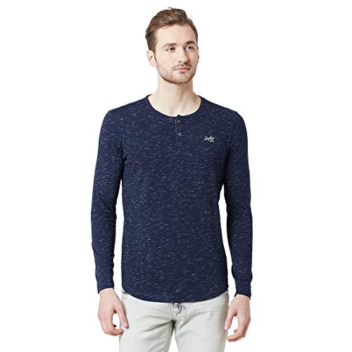 Image of Spykar Men's Self Design Slim Fit T-Shirt