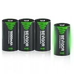 BEVIGOR 10000mAh D Rechargeable Batteries - 1.2V Low Self Discharge, Huge Capacity Size D Battery 1300 Cycles, Ni-MH D Cell Batteries, Pack of 4
