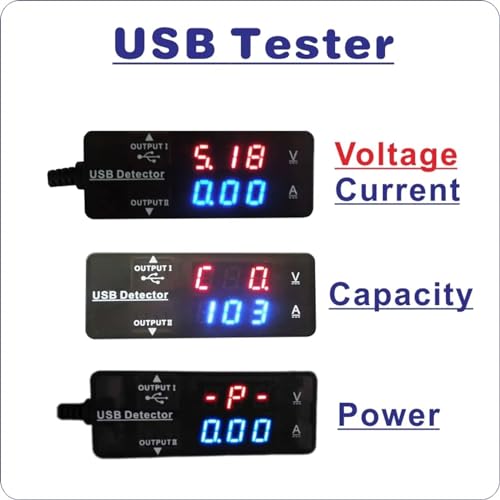 Voltímetro amperímetro USB QC3.0 resistente a descargas 5