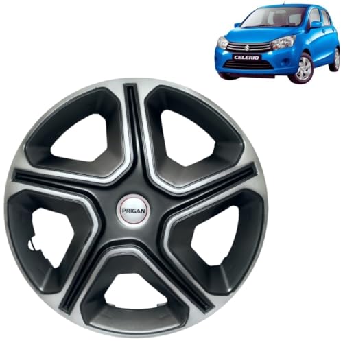 Image of Prigan CELERIO Grey Silver Wheel Cover 14 inch for -Celerio VXI (Set of 4 Pcs) (Press Fitting) Model Name- Nexon Grey Silver 14