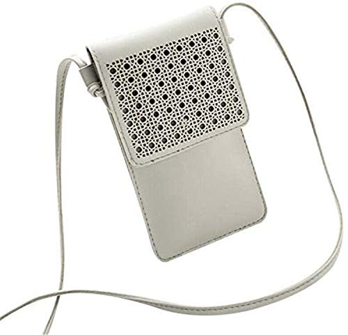 Preisvergleich Produktbild Zerotwo kleine Damen Umhängetasche Handytasche zum umhängen, Handytasche Geldbörse Frauen Brieftasche Cross-Body Tasche Handy Mini-Tasche Kartenhalter Schulter Brieftasche (Grau)