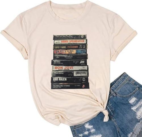 Women Vintage Rock Band Shirts Country Music Shirts Graphic Tees Concert Outfit Short Sleeve...