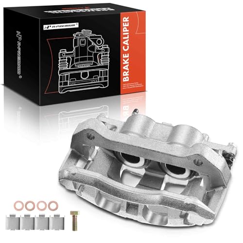 A-Premium Disc Brake Caliper Assembly with Bracket Compatible with Select Ford and Lincoln Models - For F-150/Mark LT 2010-2011, Expedition/Navigator 2010-2019 - Front Right Passenger Side