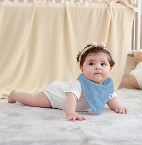 TWINOR 10 Pack Baby Muslin Bibs 100% Cotton Baby Bandana Bibs for Drooling and Teething, Absorbent Drool Bibs for Baby Boys Girls2