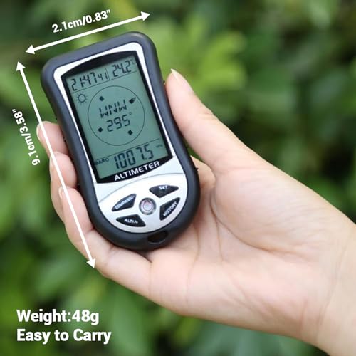 8 in 1 Multifunction Digital Altimeter, Weather Forecast/Altimeter/Compass/Barometer/Spirit Level/Thermometer/Calendar/Clock for Outdoor Hiking, Range -2300-2950ft, 300mbar-1100mbar, 14℉～+140℉ - Thumbnail 7