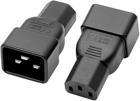 IEC C13 Female to C20 Male AC Converter 16A 250V High Current Cable for Computer/Workstation