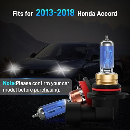 Image of XFLHEHD Fits for 2013-2018 Honda Accord Halogen Headlight Bulbs Combo,High Beam and Low Beam Replacement Halogen Bulbs, 1:1 Same Size as Stock Bulbs(Contain 4 Bulbs)