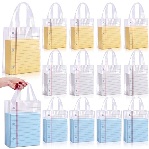 Sacs cadeaux de fin d'année Pajean lot de 12 avec poignées plastiques de 15x22x7 cm