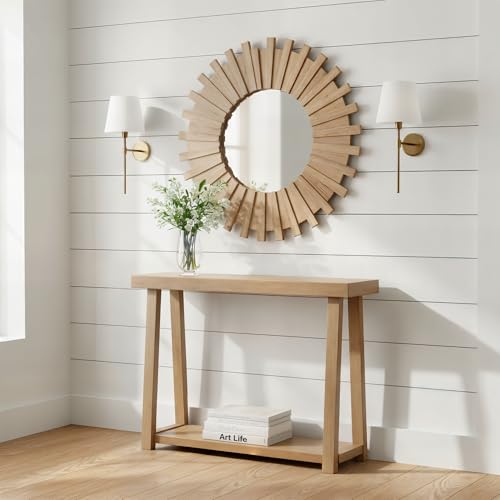 Plank+Beam Solid Wood Console Table with Storage, 46 Inch, Sofa