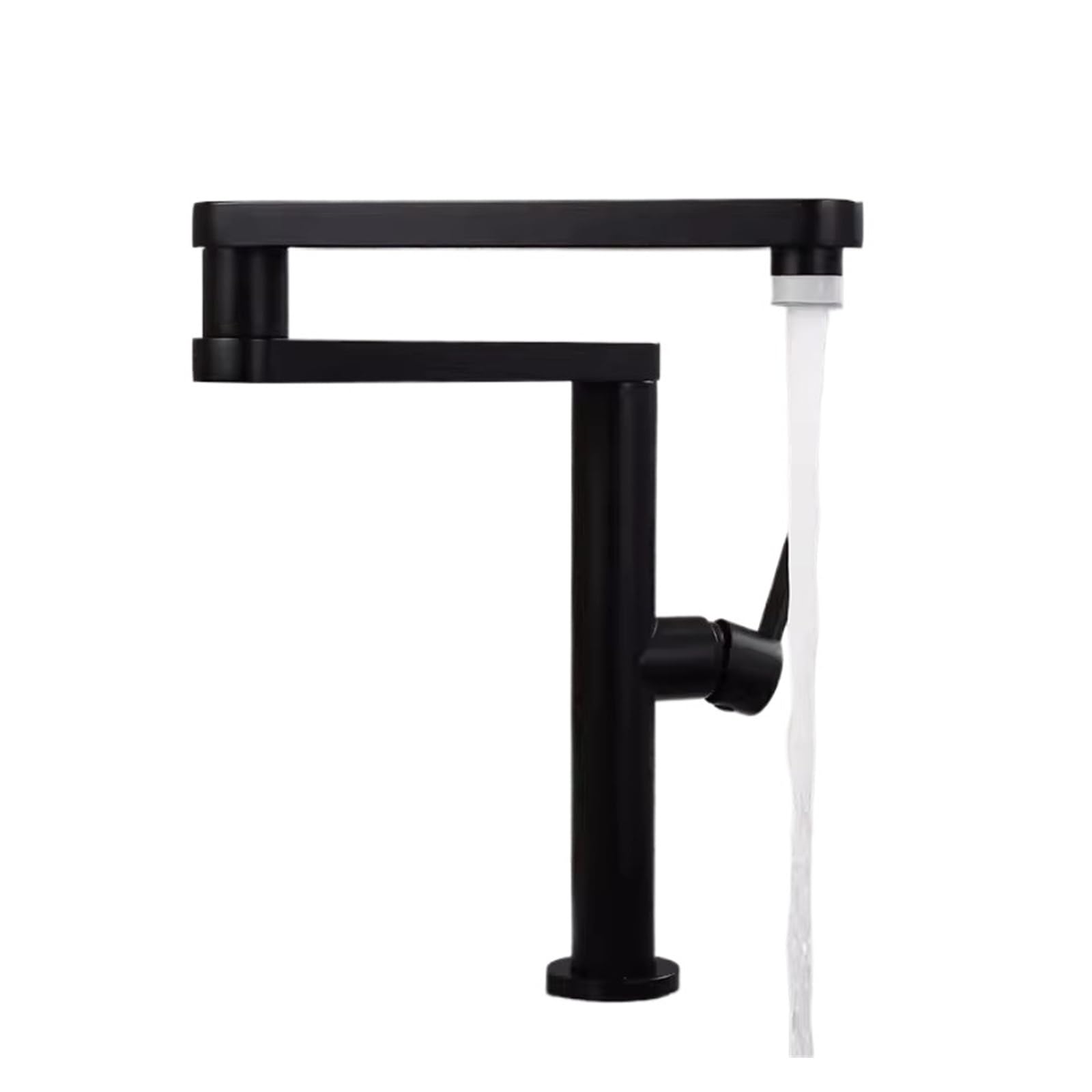 ZQFHSX Brushed Gold Pot Filler Tap Deck Mounted Foldable Kitchen Faucet Hot Cold Sink Rotate Folding Spout DIY Renovation(Black)