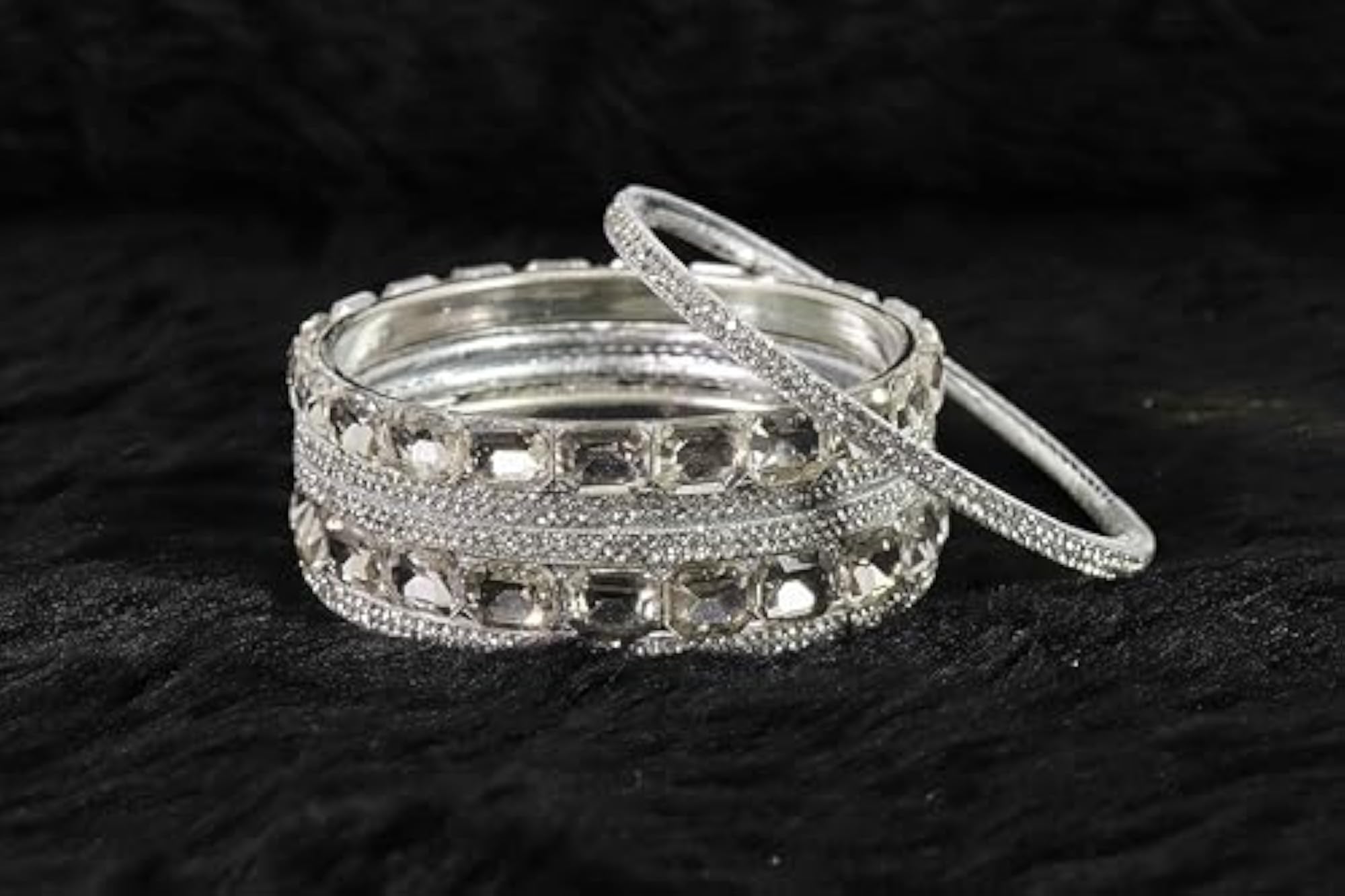 Metal with Diamond Bangles Kada Set For Bridal Chudi