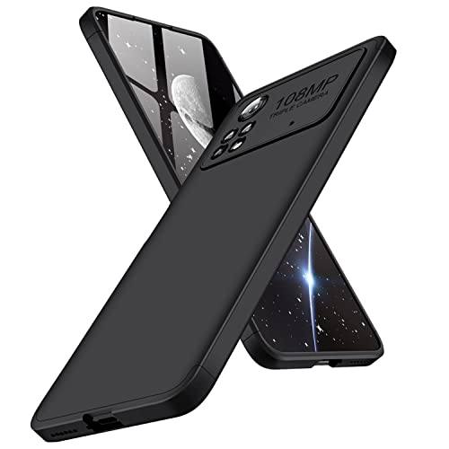 Image of Kapa Double Dip Full 360 Protection Back Case Cover for Poco X4 Pro (5G) (Black), Poly Carbonate