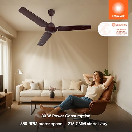 Image of LEDVANCE Aero Master Neo Bldc Fans Ceiling 1200mm with Remote | Ceiling Fan for Living Room | 5 Star Ceiling Fan | 50% Energy Saving | 100% Copper Winding | Reverse Mode | 3 Year Warranty - Brown