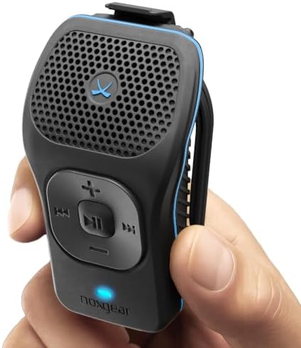 noxgear 39g Wearable Waterproof Bluetooth Speaker - Magnetic Clip-On Wireless Portable Speakers - Up to 15 Hours Battery Life - Clip Speaker with Microphone - Large Tactile Control Buttons