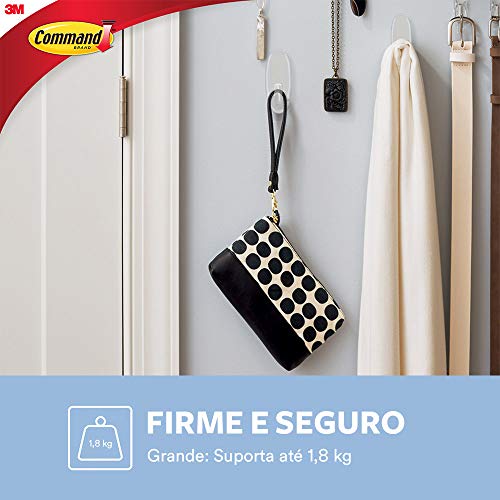 Command, 3M, Gancho, Adesivo Removível sem Estragos, Transparente, Grande, 1 Unidade