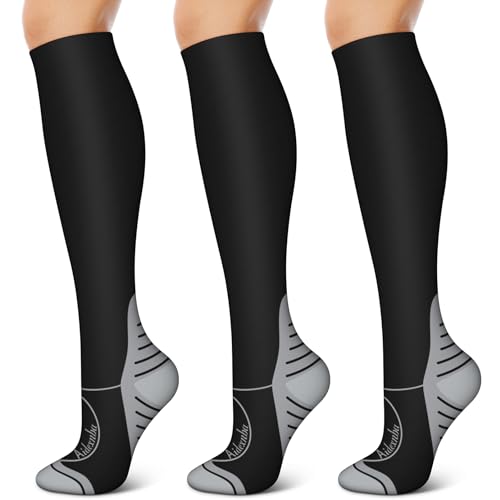 Image of 3 Pairs Compression Socks for Women and Men 15-20mmHg-Circulation Support Socks- Best for Medical,Running,Athletic