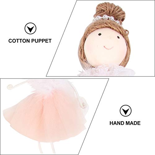 Aboofan 2Pcs Angel Christmas Ornaments Hanging Ballerina Girl Plush Xmas Tree Doll Handmade Plush Pendants Hanging Home Decorations Holiday Decor White Pink #TOP2