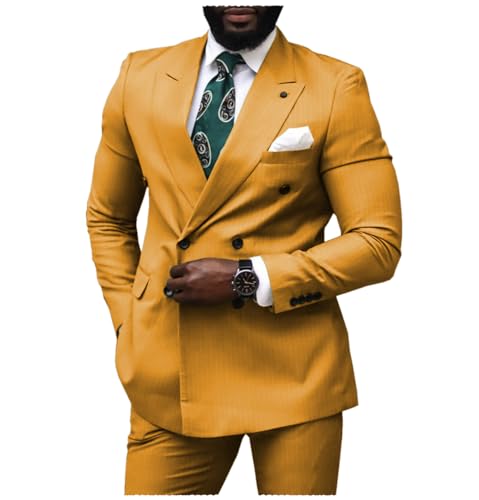 Classic Men's Suits Regular Fit 2 Piece Striped Business Tuxedos Wedding Grooms