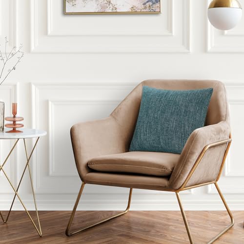 Housse de coussin decorUhome de qualité supérieure en chenille bleu sarcelle - 6