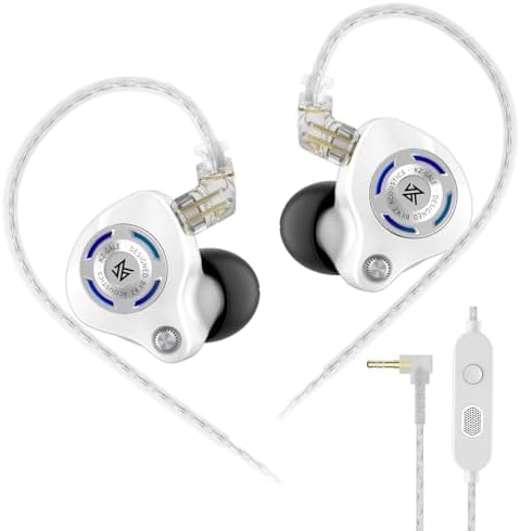 KZ Gale Wired Earbuds with Microphone, HiFi Deep Bass Comfort-Fit Ear Buds for Gaming, Super-Linear Driver IEM for Gaming, Compatible for PC, PS5, PS4, Nintendo, Switch, Steam Deck (3.5, White)
