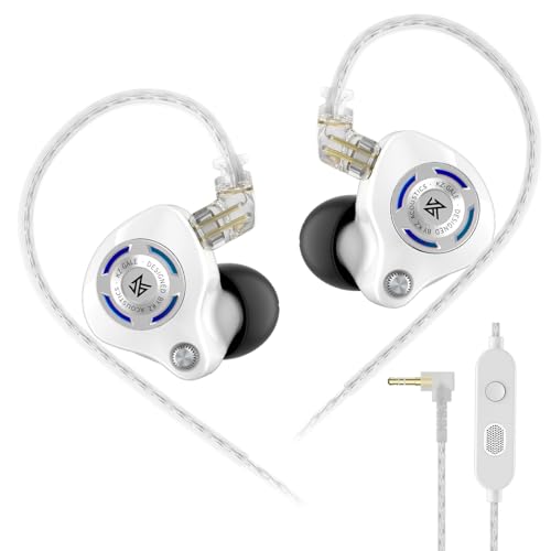Earbuds سیمی KZ Gale با میکروفون، HiFi Deep Bass Comfort-Fit Ear Buds for Gaming، Super-Linear Driver IEM for Gaming، سازگار برای PC، PS5، PS4، Nintendo، سوییچ، Steam Deck (3.5، سفید)