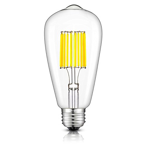 CRLight 10W LED Edison Bulb 5000K Daylight White 1000LM, 100W Incandescent Equivalent, Replace 20W Compact Fluorescent CFL Bulbs, E26 Medium Base ST64 Vintage LED Filament Bulbs, Non-dimmable