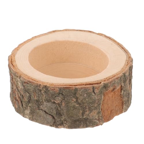 HAPINARY Wooden Hamster Feeding Bowl Natural Solid Wood Pet Feeder for Small Animals for Hamsters Rabbits and Squirrels Easy Small Pet Cages