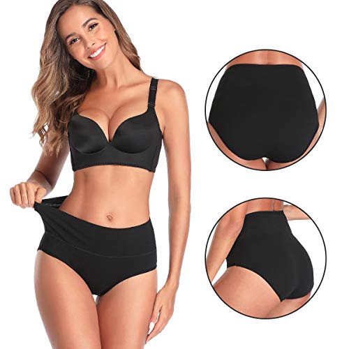 Image of Womens Underwear,Cotton Mid Waist No Muffin Top Full Coverage Brief Ladies Panties Lingerie Undergarments for Women Multipack