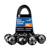 Heavy Duty 9' Bungee Ball Cords - 10 Pack Black Elastic Ties with Ball Ends for Tarps, Canopies, Walls, and Cable Management - Durable Stretch Straps for Indoor and Outdoor Use by 21 Home