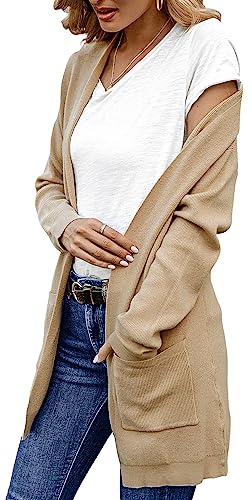 ANIXAY Cardigan Sweaters for Women 2024 Long Sleeve Open Front Knit Outwear Coat Womens Cardigan with Pockets4