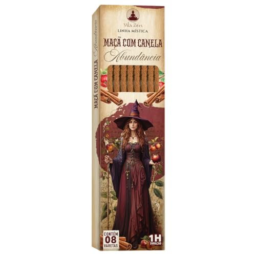 Incenso Vila Zen Linha Mística Bruxas, Incenso Natural Sem Carvão - Caixinha com 8 Varetas cada (MAÇ