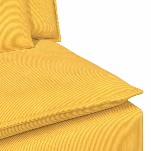 Sofá modular amarillo claro de 100 cm con módulo central cómodo para salón flexible 7