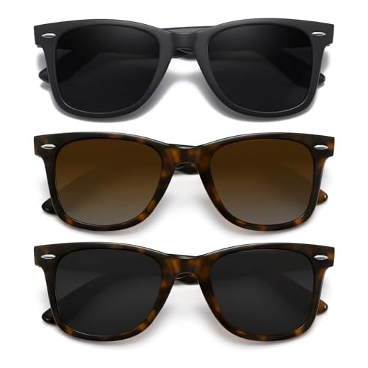 MEETSUN Retro Polarized Sunglasses for Women Men Classic Mirror Lens Driving Sun Glasses 100% UV Protection 3 Pack Black Leopard Brown Grey