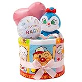 regalo bel おむつケーキ アンパンマン 男の子 女の子 出産祝い ぬいぐるみ メッセージカード付 ベビー ギフトお祝い (コキンちゃん, パンパースS)