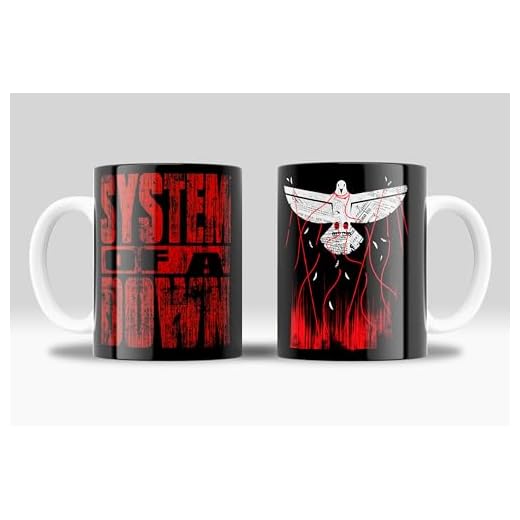 newseny Taza de grupo de música Heavy Metal System of a Down - Regalo para los fans del Rock System of a Down | Cerámica 355ml (System of a Down Rojo)