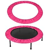 YELARXI Trampolines Spring Cover, Small Trampolines Replacement Cover, 8 Holes Safety Pad Replacement - Fitting for (Men/Women/Indoor/Home/Fitness) 48 Inch & Oxford Cloth & Rose Red