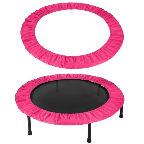 YELARXI Trampolines Spring Cover, Small Trampolines Replacement Cover, 8 Holes Safety Pad Replacement - Fitting for (Men/Women/Indoor/Home/Fitness) 48 Inch & Oxford Cloth & Rose Red