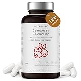 Cranberry Kapseln 15000 mg | 180 vegane Kapseln | Amerikanischer Cranberry Extrakt mit 40% Proanthocyanidinen | Mit D-Mannose & Vitamin C | Unterstützung der Harnwege & Blase | nutrabetter®