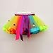 AIMAOMI Layered Skirt Girls' Kids Toddlers Mini Rainbow Tutu Skirt Bow Dance Dress Colorful Ruffle Tulle Fashion Clothes (Multicolor, 3-4 Years)