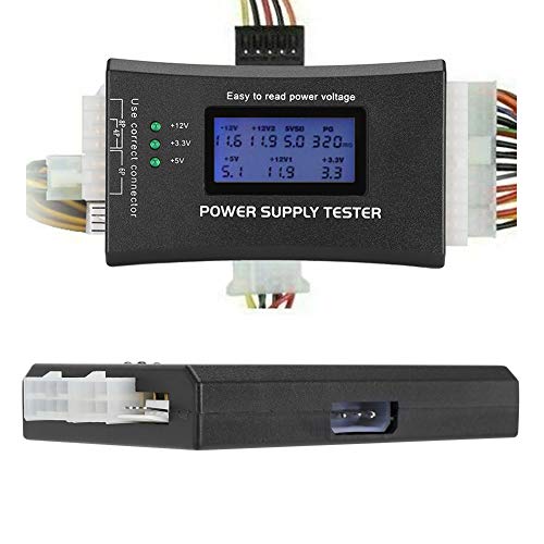 ATX Power Supply Tester, 20/24 4/6/8 Pin Computer Host Inspection and Maintenance Tester Tool, with Buzzer and LCD Display, for ATX, ITX, BTX, PCI E, SATA, HDD by VBESTLIFE - Used condition - CA$13.18