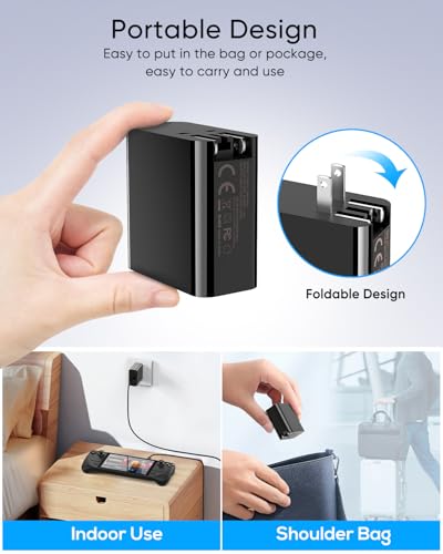 65W USB C Fast Charger for Steam Deck,Nintendo Switch 2 & ROG Ally, MENEEA PD 3.0 Foldable AC Adapter with 6.6FT USB-C Charging Cable Cord,Accessories for Steam Deck TV Dock/Nintendo Switch 2 Charger - Image 6