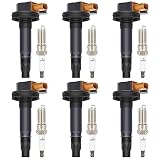 ECCPP 6 ignition coils with 6 iridium Spark Plugs UF646+94374,coils packs,for Ford,for Lincoln